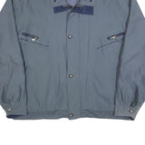 Mens Blue Cotton Blend Zip Jacket 2XL Casual Lightweight Plain Outerwear