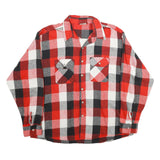 FIVE BROTHERS Mens Red Black White Check Shirt 2XL Button Long Sleeve Flannel