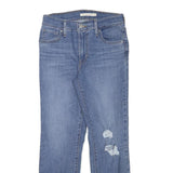LEVI'S Womens Blue Regular Straight Denim Medium W26 L25 Distressed Zip Jeans