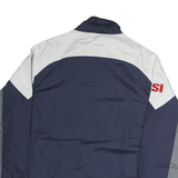 NFL Mens Navy Blue & Grey Zip Jacket L Polyester Blend Plain Sportswear