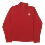 THE NORTH FACE Mens Red Pullover Patterned 1/4 Zip Jumper Size L Outdoor