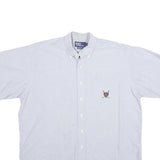 POLO RALPH LAUREN Mens Light Blue & White Short Sleeve Shirt XL Button-Down