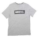 NIKE Mens Grey Graphic T-Shirt M Short Sleeve Crew Neck Cotton Blend