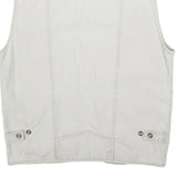 HAOBAO Mens White Cotton Blend Utility Jacket XL Vest Style Zip Pockets