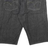 LEVI'S Mens Black Denim Shorts Slim Straight XL W38 Casual Cotton