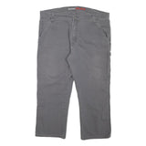 DICKIES Mens Regular Grey Cotton Blend Workwear Trousers W38 L25 Utility Zip