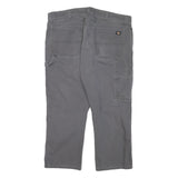 DICKIES Mens Regular Grey Cotton Blend Workwear Trousers W38 L25 Utility Zip