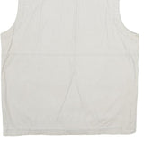 C&A Mens White Cotton Gilet L Plain Utility Pockets Zip Up Casual Workwear