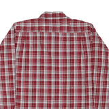 WRANGLER Mens Red & White Checked Shirt L Cotton Blend Classic Button Down