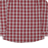 WRANGLER Mens Red & White Checked Shirt L Cotton Blend Classic Button Down