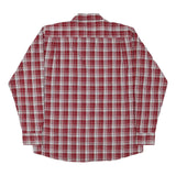 WRANGLER Mens Red & White Checked Shirt L Cotton Blend Classic Button Down