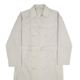 THE BURTON COLLECTION Mens Cream Trench Jacket M Polyester Plain Button Closure