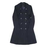 KAREN MILLEN Womens Navy Blue Classic Jacket UK 6 Cotton Blend Button Closure