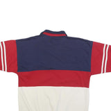GREENLINE Mens Blue & Red & White Short Sleeve Striped Polo Shirt M Rugby Style