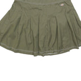 DICKIES Womens Green Pleated Mini Cotton Blend Skirt M Casual Utility