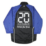 ADIDAS Mens Black & Blue Sports Zip Jacket L Polyester Blend Classic Casual