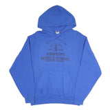 JERZEES Mens Blue Hawkins Middle School A.V. Club Pullover Hoodie M Cotton Blend