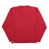 AHEAD Mens Red 1/4 Zip Sweatshirt L Cotton Blend Casual Pullover