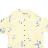 ORIGINAL ISLAND SPORT Mens Yellow Rayon Hawaiian Shirt XL Floral Casual Summer