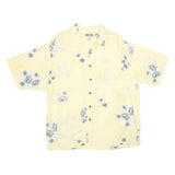 ORIGINAL ISLAND SPORT Mens Yellow Rayon Hawaiian Shirt XL Floral Casual Summer