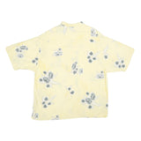 ORIGINAL ISLAND SPORT Mens Yellow Rayon Hawaiian Shirt XL Floral Casual Summer
