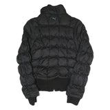 PUMA Womens Black Quilted Jacket S Polyester Blend Zip Casual Sportswear