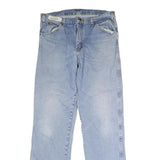 DICKIES Mens Jeans Blue Regular Straight Denim Light W34 L34 Classic Button