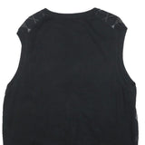 APT 9 Mens Black & Grey Patterned Sleeveless V-Neck Cotton Jumper XL Argyle Knit