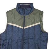 ARIZONA JEAN COMPANY Mens Blue & Green Jacket XL Polyester Blend Plain Zip Vest