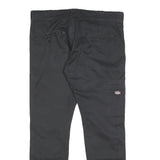 DICKIES Mens Cotton Blend Black Slim Straight Trousers W32 L30 Workwear