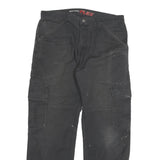 DICKIES Mens Cotton Blend Black Regular Straight Trousers W32 L30 Workwear Zip