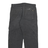 DICKIES Mens Cotton Blend Black Regular Straight Trousers W32 L30 Workwear Zip