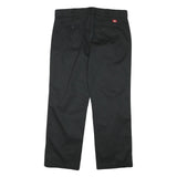 DICKIES Womens Black Cotton Blend Regular Straight Trousers W37 L31 Workwear Zip