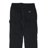 CAT Mens Cotton Blend Black Regular Leg Trousers W32 L32 Workwear Zip Closure
