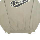 TULTEX Mens Beige XL Cotton Blend Crew Neck Sweatshirt Florida Print Casual