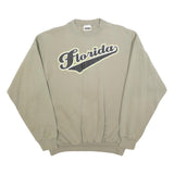 TULTEX Mens Beige XL Cotton Blend Crew Neck Sweatshirt Florida Print Casual