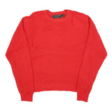 VAN HEUSEN Womens Red Plain Acrylic Crew Neck Basic Knit XL Jumper Soft