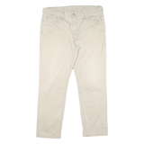 LEVI'S Mens Cotton Blend Beige Classic Straight Trousers W36 L27 Casual Comfort