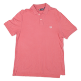 CHAPS Mens Pink Short Sleeve Plain L Cotton Polo Shirt Casual Classic