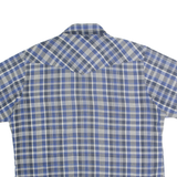 WRANGLER Mens Blue & White Checked Shirt XL Western Casual Cotton Blend