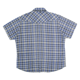 WRANGLER Mens Blue & White Checked Shirt XL Western Casual Cotton Blend