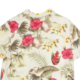 SUNSET COVE Mens Cream Hawaiian Short Sleeve Shirt M Tropical Floral Cotton
