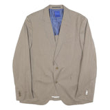 JOOP! Mens Beige Casual Jacket L Woven Button Closure Two Button Design