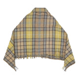 Womens Yellow Beige Check Jacket L Woven Classic Cropped Button Plain Casual