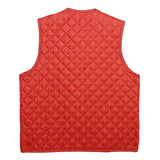Womens Red Quilted Jacket S Polyester Button Closure Pockets Casual Vest