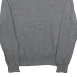 TOMMY HILFIGER Mens Grey Plain Crew Neck Basic Knit Jumper M Classic Cotton