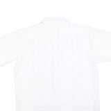 ROMANI Mens White Cotton Blend Short Sleeve Shirt L Embroidered Casual