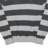 TOMMY HILFIGER Mens Grey & Dark Grey Striped Patterned Crew Neck Basic Knit