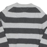 TOMMY HILFIGER Mens Grey & Dark Grey Striped Patterned Crew Neck Basic Knit