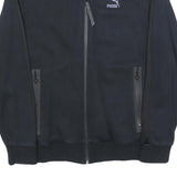 PUMA Mens Black Zip Jacket S Cotton Blend Plain Sportswear Casual Tracksuit